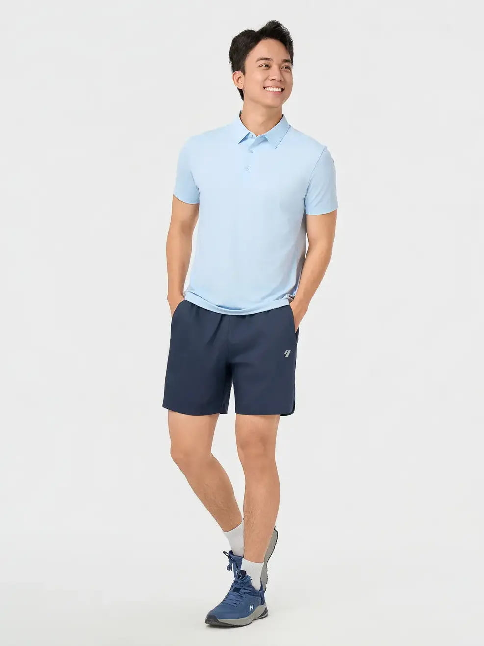 Áo Polo Thể Thao Nam Họa Tiết In Tay - Xanh Da Trời 084 - 3XL