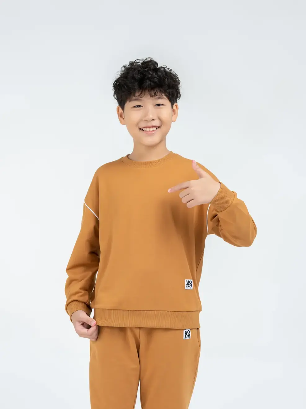 Bộ kid lớn phối viền - Nâu - 10