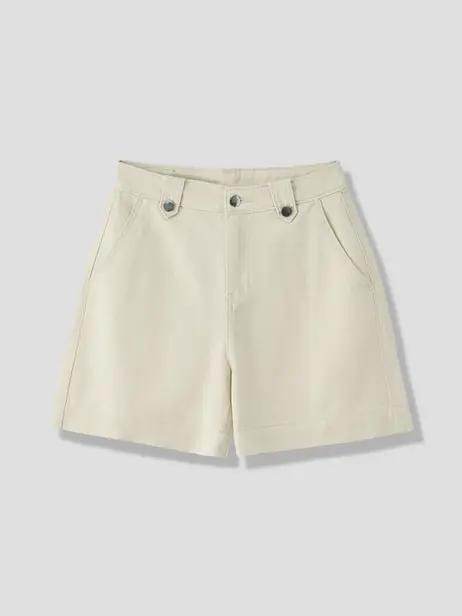 Quần Shorts Khaki Dáng A Đỉa Kẹp Cúc