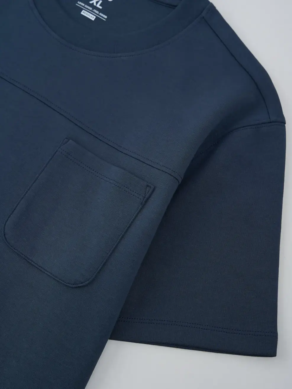 T-shirt Nam Regular Can Ngực Túi Ốp - Tím than - M