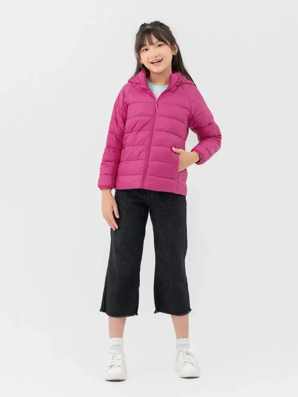 Áo Phao Trẻ Em 3S Siêu Nhẹ Tay Raglan - Hồng đậm - 12