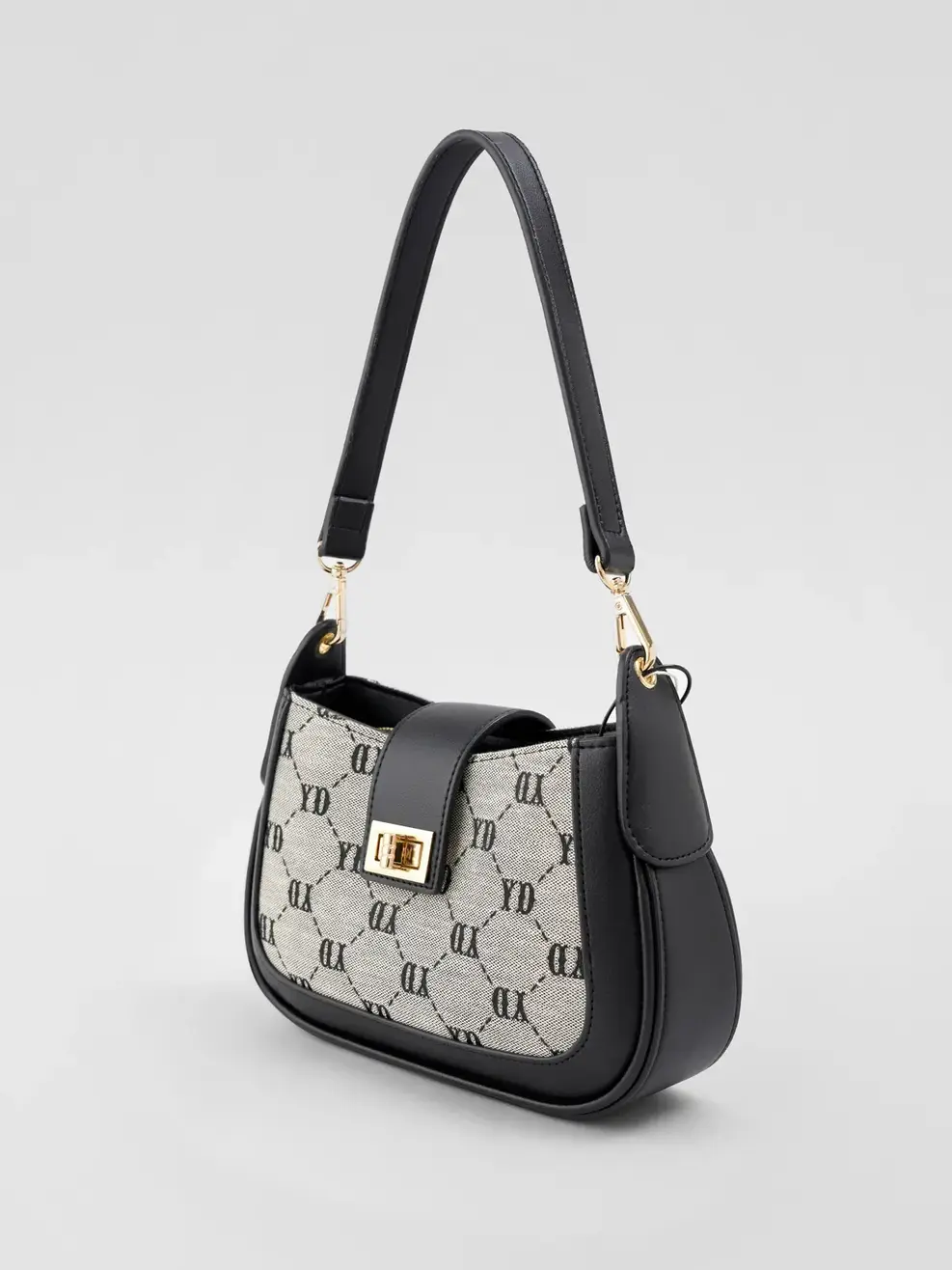 Túi Nữ Đeo Vai Phối Họa Tiết Dệt - Đen - F