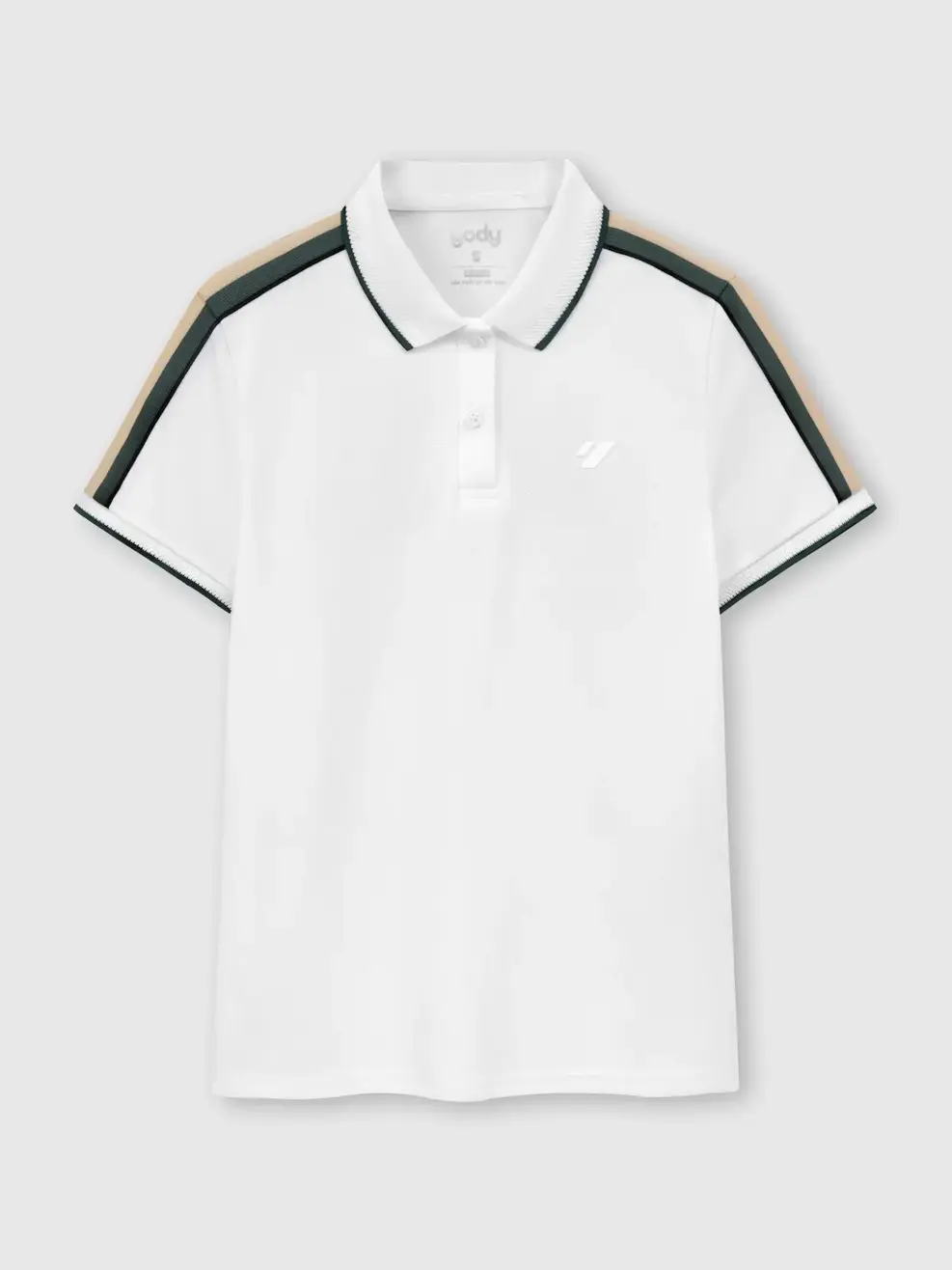 Áo Polo Phối Dây Dệt Năng Động - Trắng 001 - XS