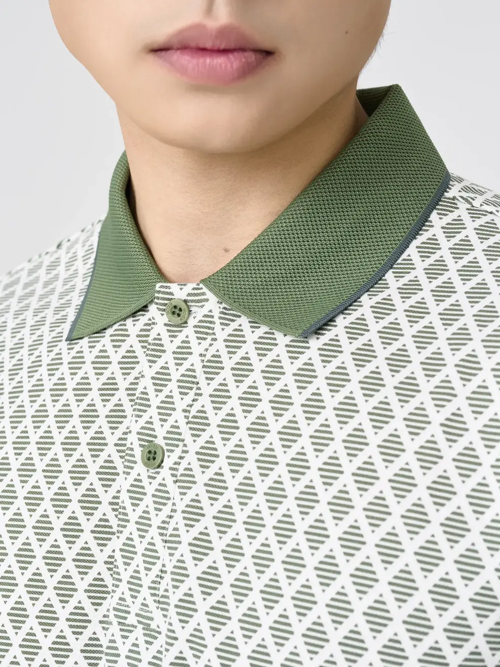 Áo Polo Nam Slim Họa Tiết In Tràn - Hoạ Tiết Xanh Lá 064 - S