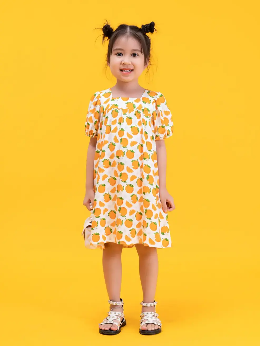 Váy kid nữ hoạ tiết - Trắng - 2