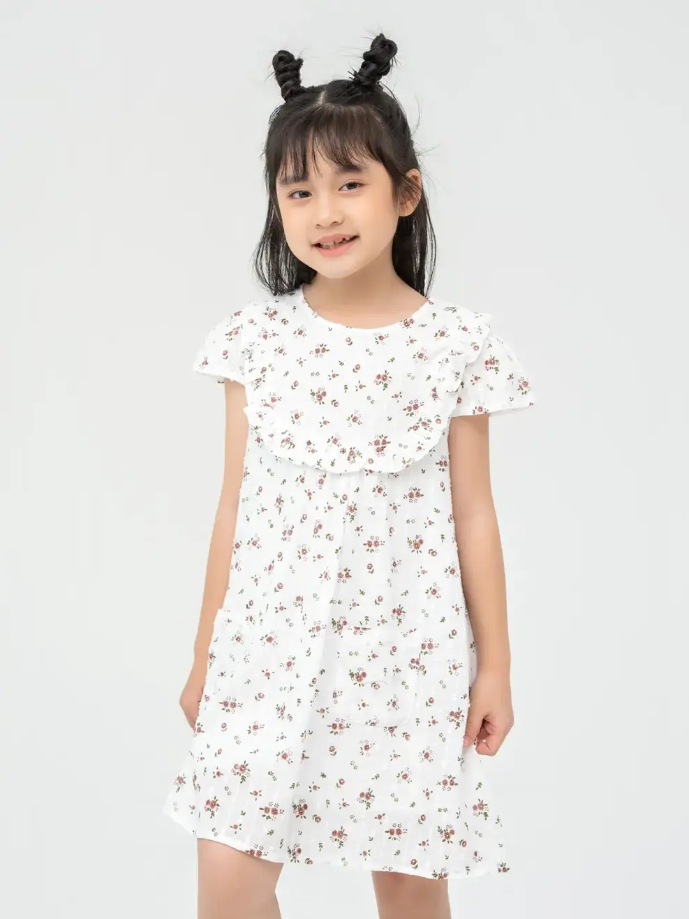Đầm Kid Bèo Ngực - Hoa đỏ - 5