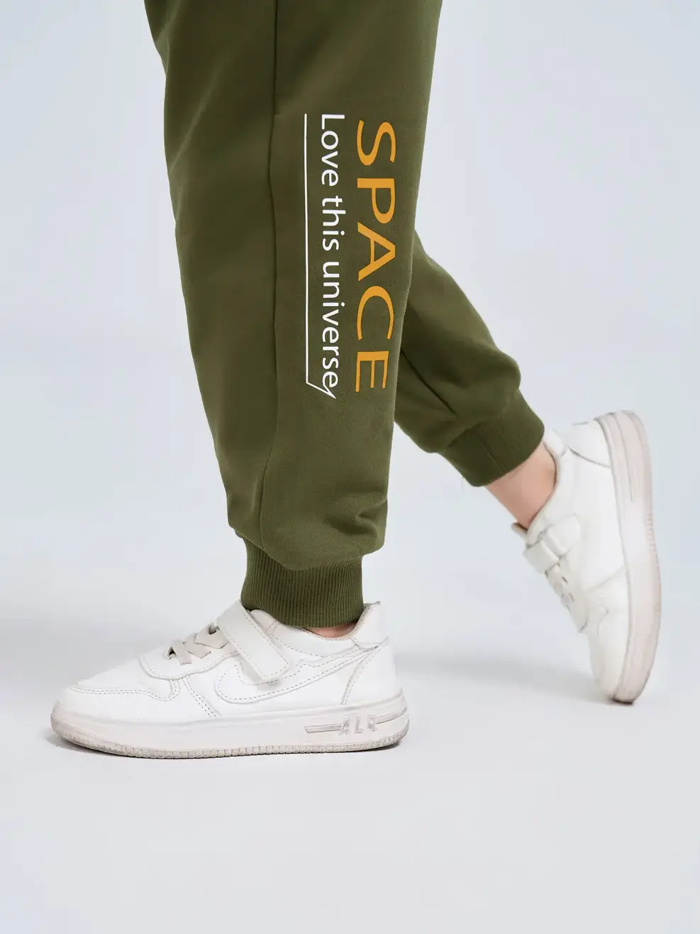 Quần nỉ kid in sườn - Rêu - 2