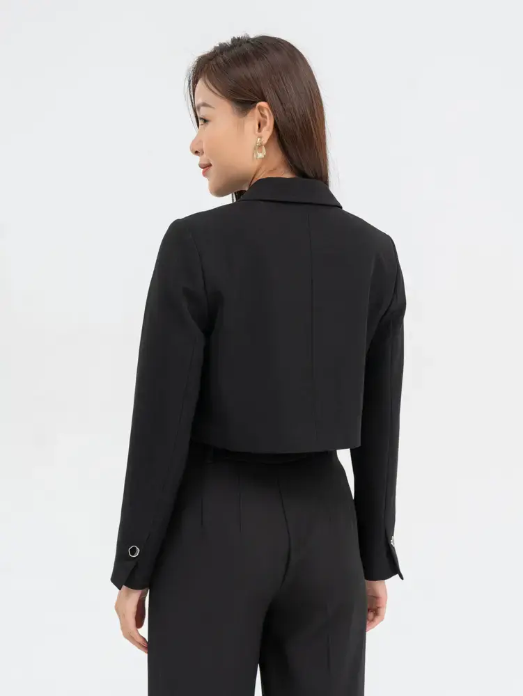 Vest Nữ Dáng Croptop - Đen - S