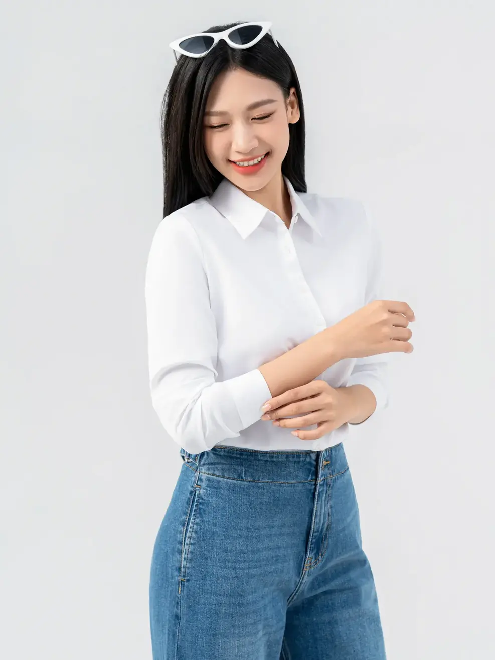 Sơ Mi Dài Tay Nữ Dáng Ôm - Trắng - S