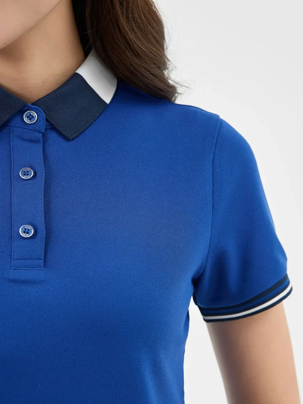 Polo Nữ Cafe Dệt Tổ Ong Bo 3 Màu - Xanh coban - S