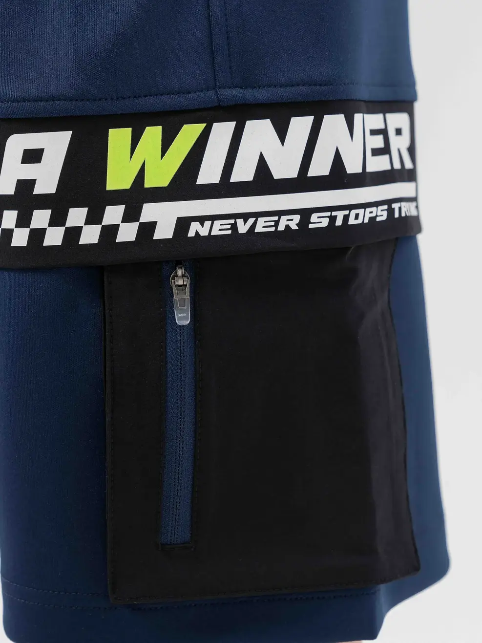 Quần Sooc Bé Trai Khoá Ngang Gối - Navy - 10-11