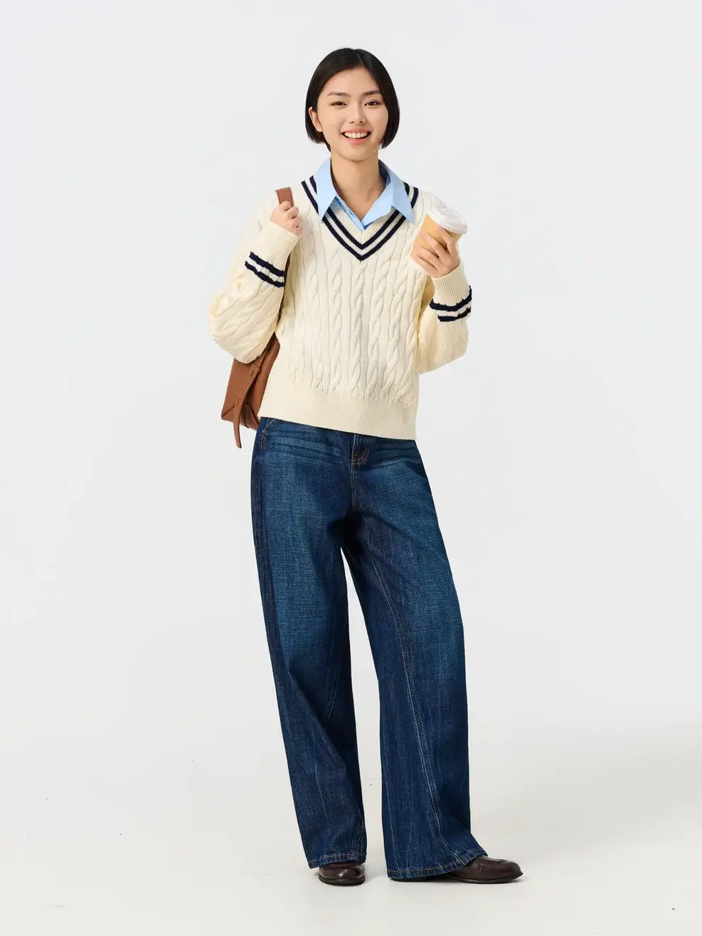 Quần Jeans Gai Xanh Ống Suông Vặn - Màu chàm 001 - 26