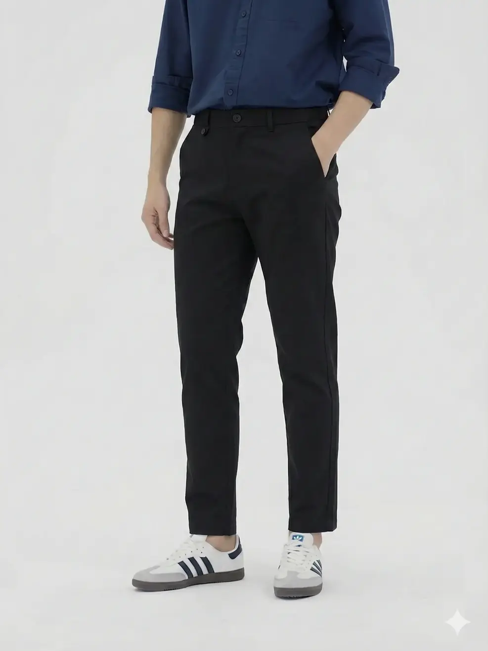 Quần Kaki Nam Có Cá Đỉa Thân Trước - Đen - 29