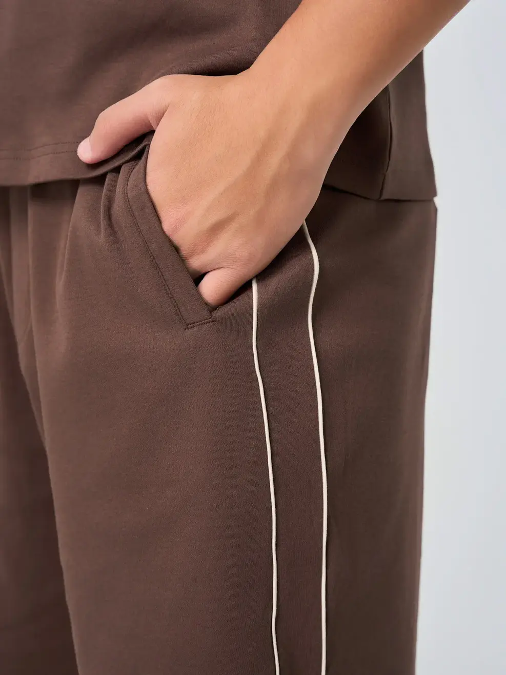 Bộ Đồ Nam Phối Lé - Màu nâu 002 - M