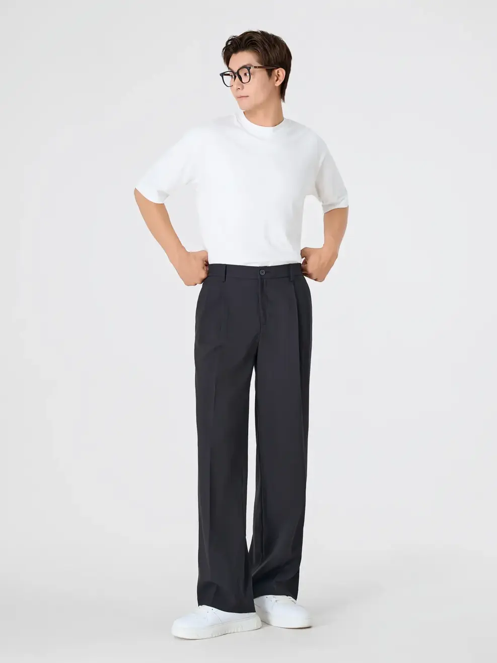 Quần Âu Nam Nam Cạp Chun Daily Pant - Đen 061 - 29