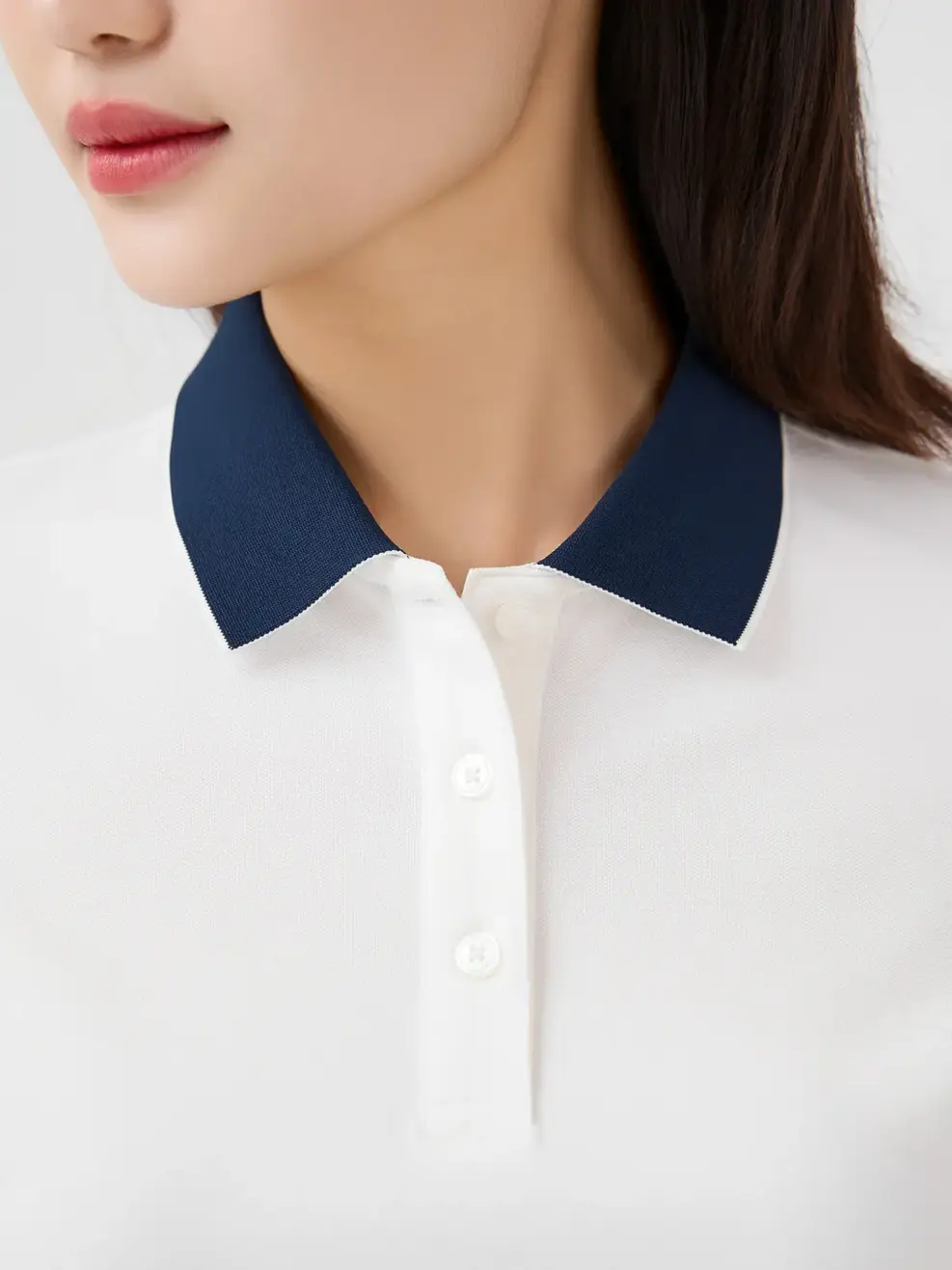 Áo Polo Nữ Ngắn Tay Cổ Phối Bo - Trắng 001 - S