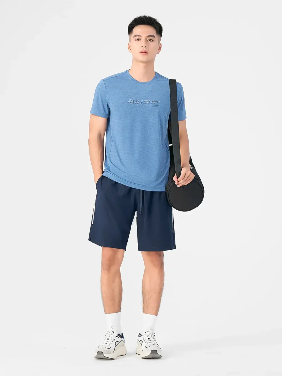 T-SHIRT THỂ THAO NAM RUN FAST - Xanh dương - 2XL