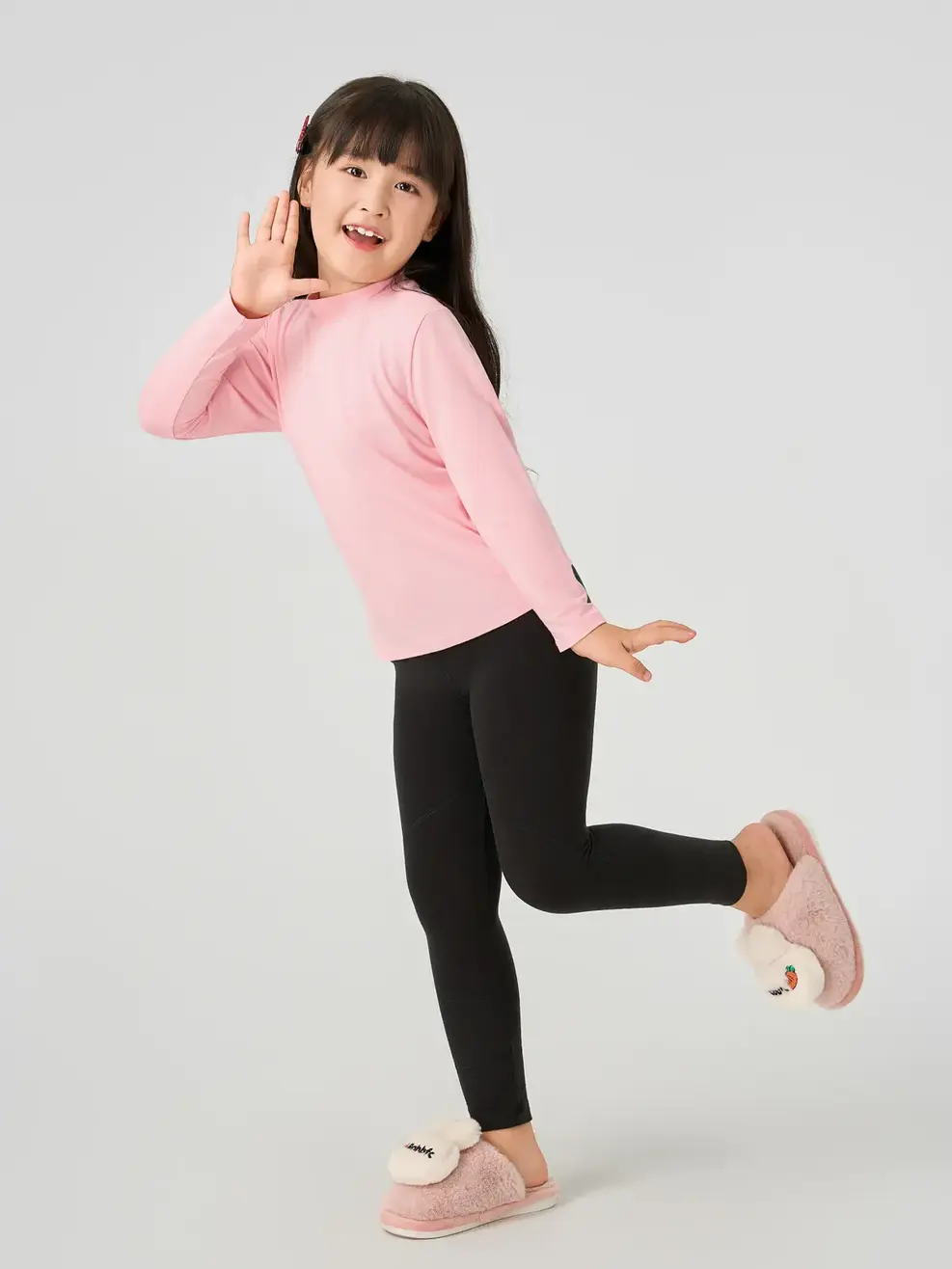 Áo CozyFit kid giữ nhiệt cổ cao-Hồng 125 - 104