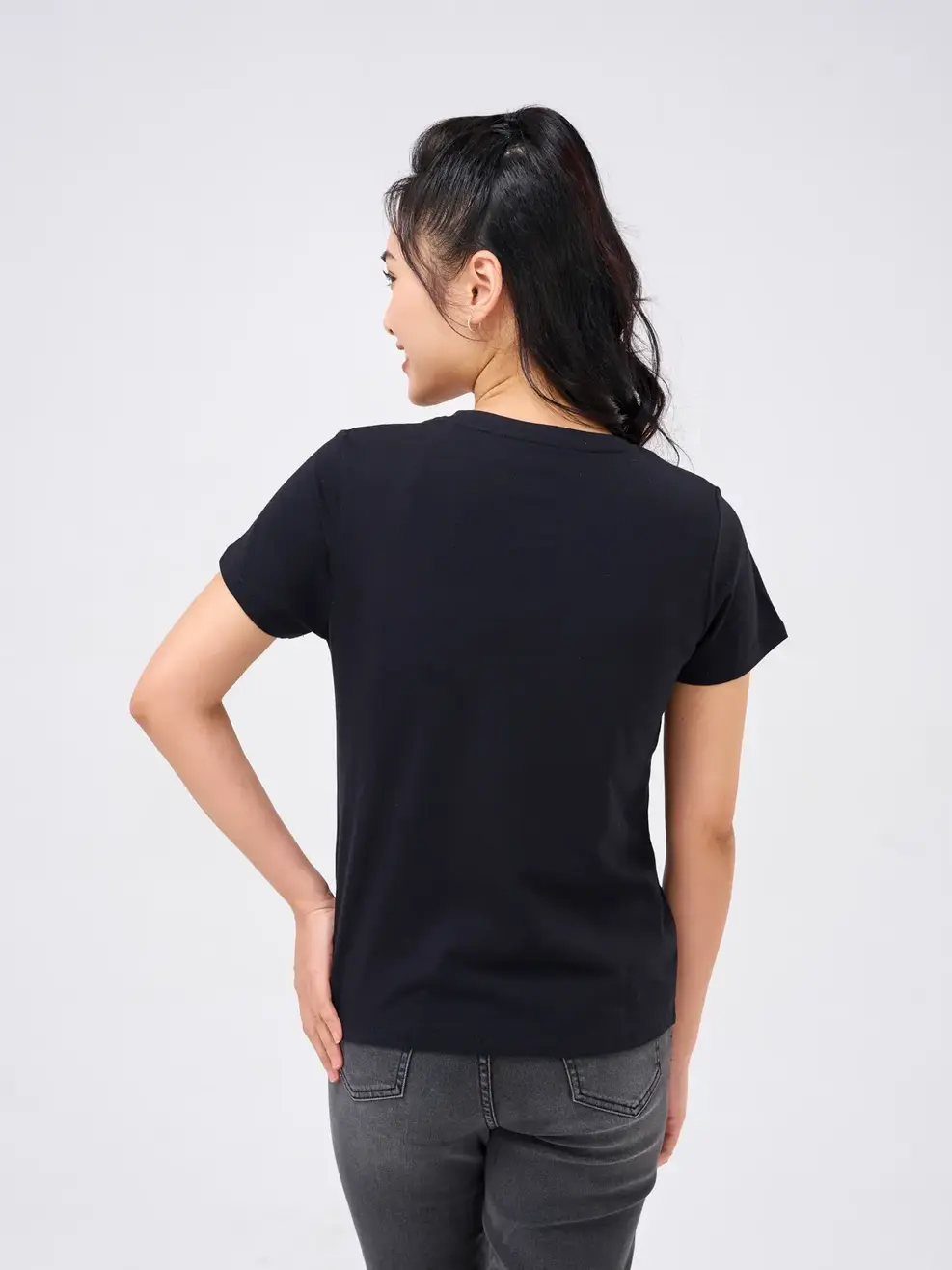 Áo thun nữ set bộ YODY SPACE - Đen - M