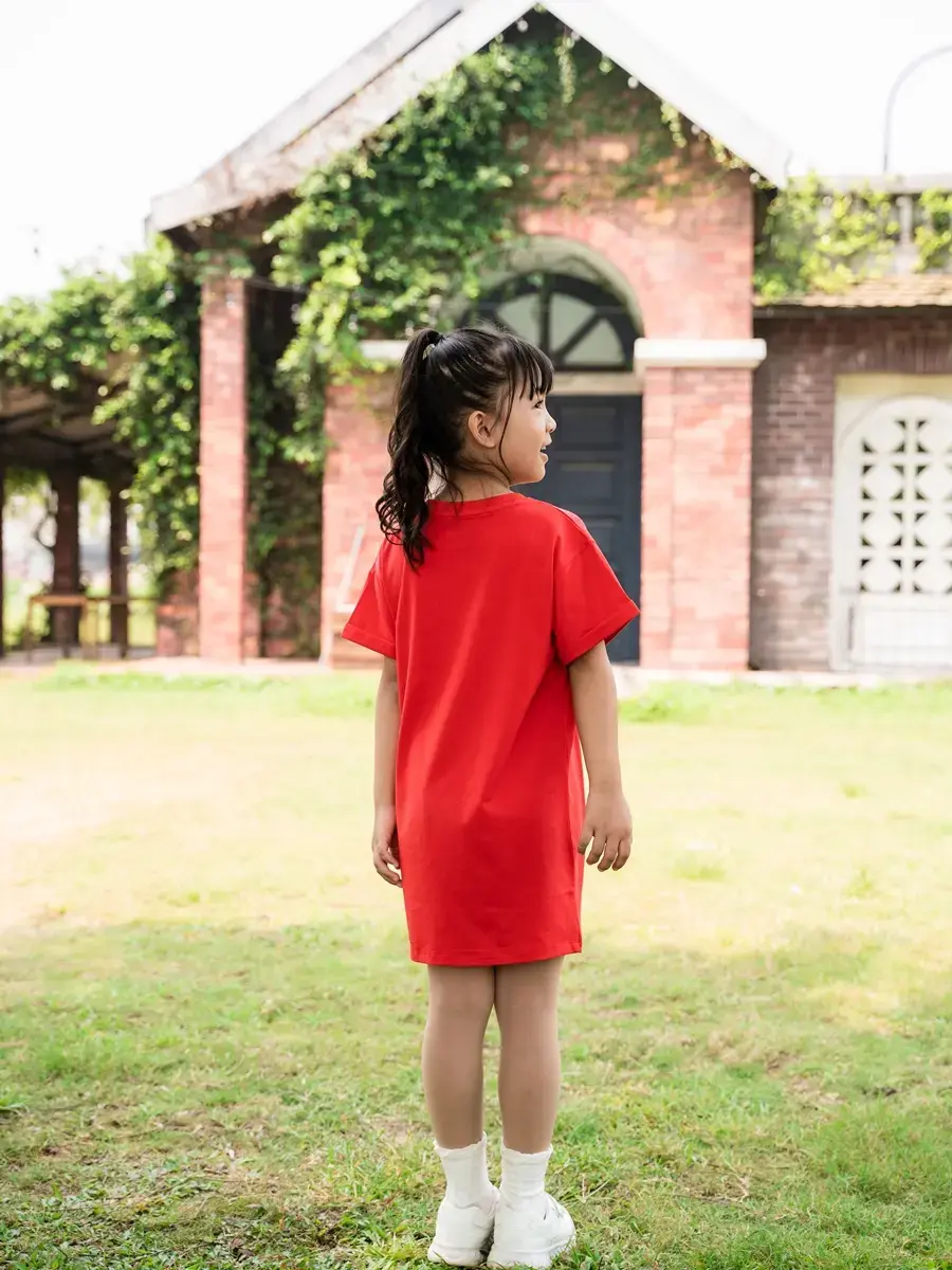Váy kid nữ cánh bướm thêu - Đỏ - 4
