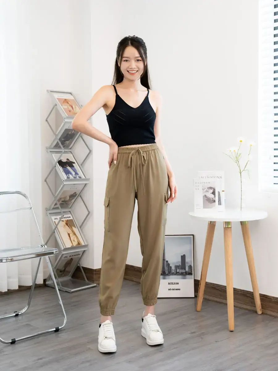 Quần âu nữ jogger - Nâu - L