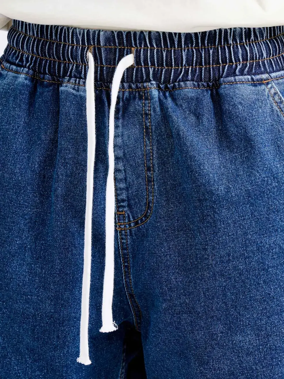 Sooc Jean Nam Dáng Suông Cạp Chun - Xanh đậm - 28