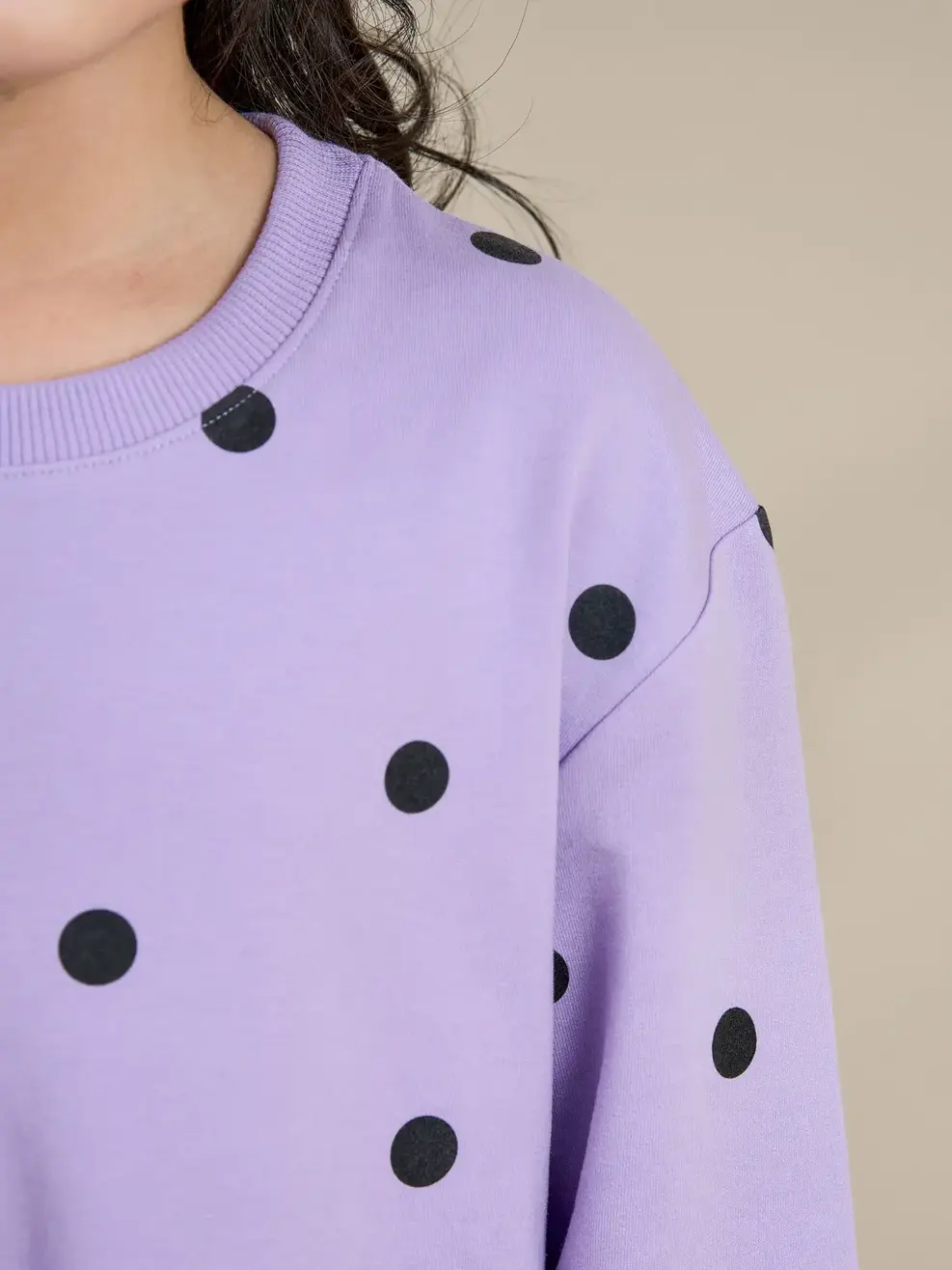 Đầm bé gái gấu nhún chấm bi - Tím - 2