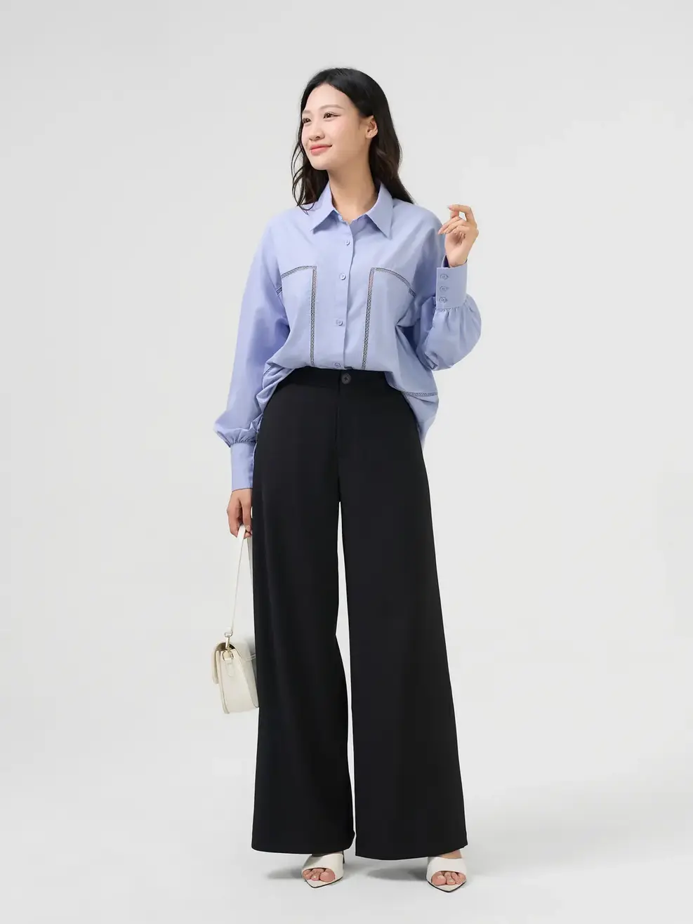 Quần Dài Wide Leg - Đen 001 - M