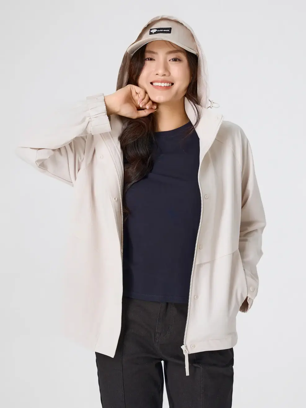 Áo Khoác Gió Nữ 4c Plus Dáng Suông - Xám 003 - S