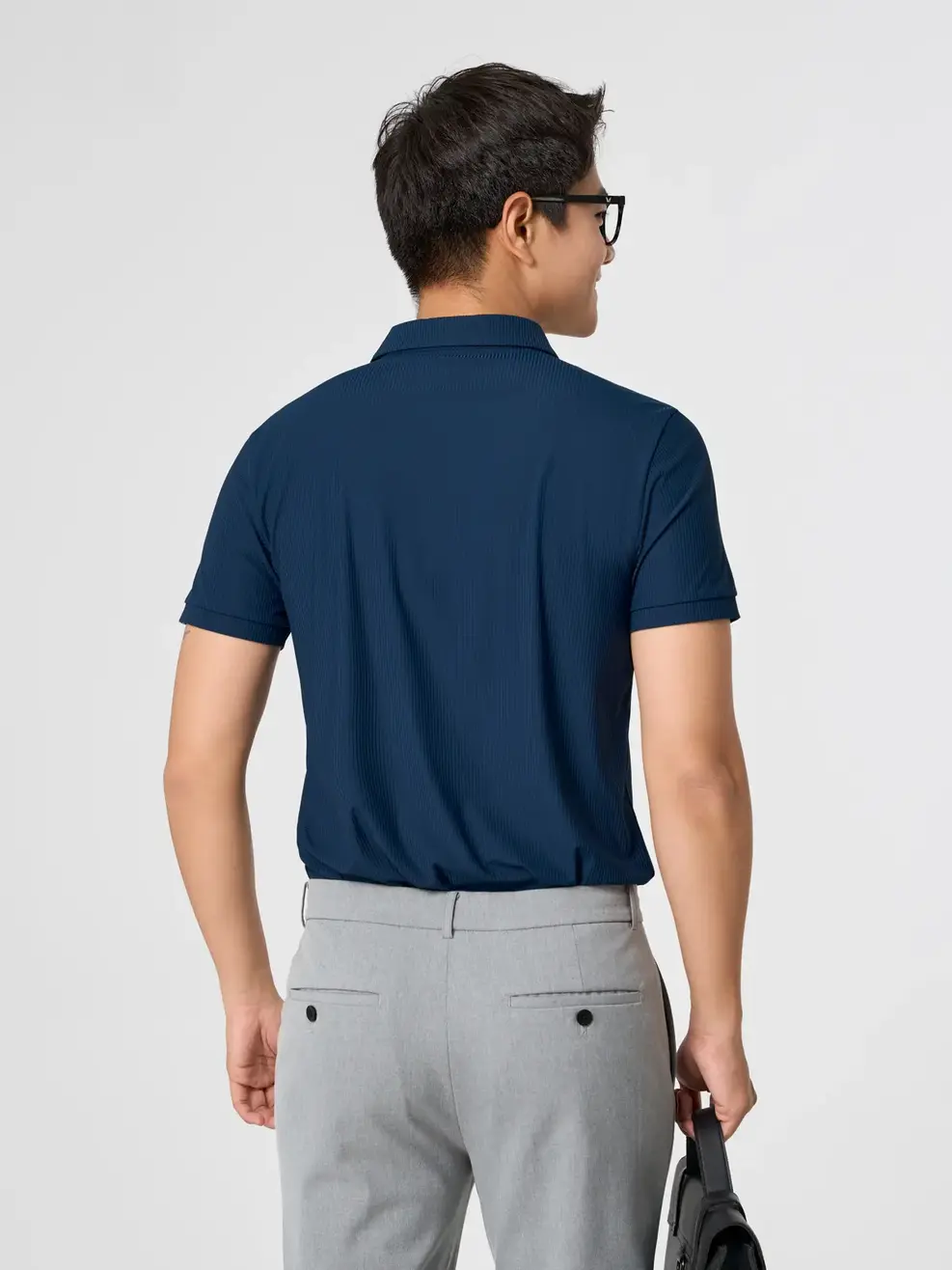 Áo Polo Nam Business Nẹp Phối Dây Dệt - Tím Than 006 - S