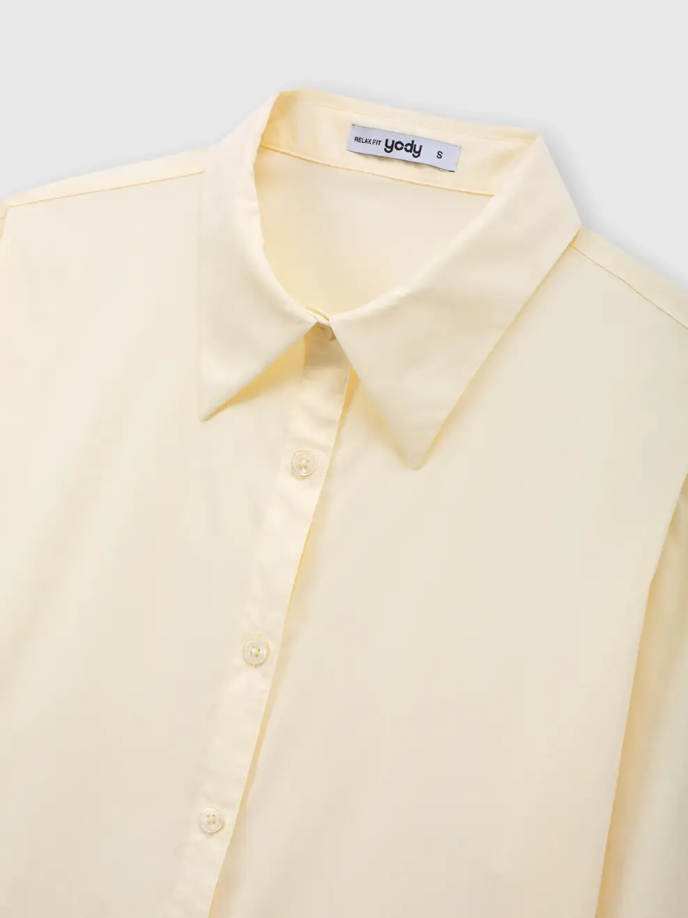 Áo Sơ-mi relax fit cotton blend essential - Màu vàng 006 - S