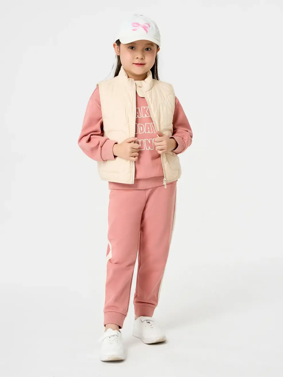 Áo Phao Gile Kid Cổ Dựng Chần Sóng Ngang - Be 170 - 110