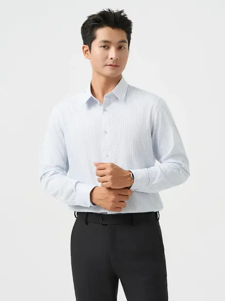 Áo Sơ-mi Nam Dài Tay Họa Tiết