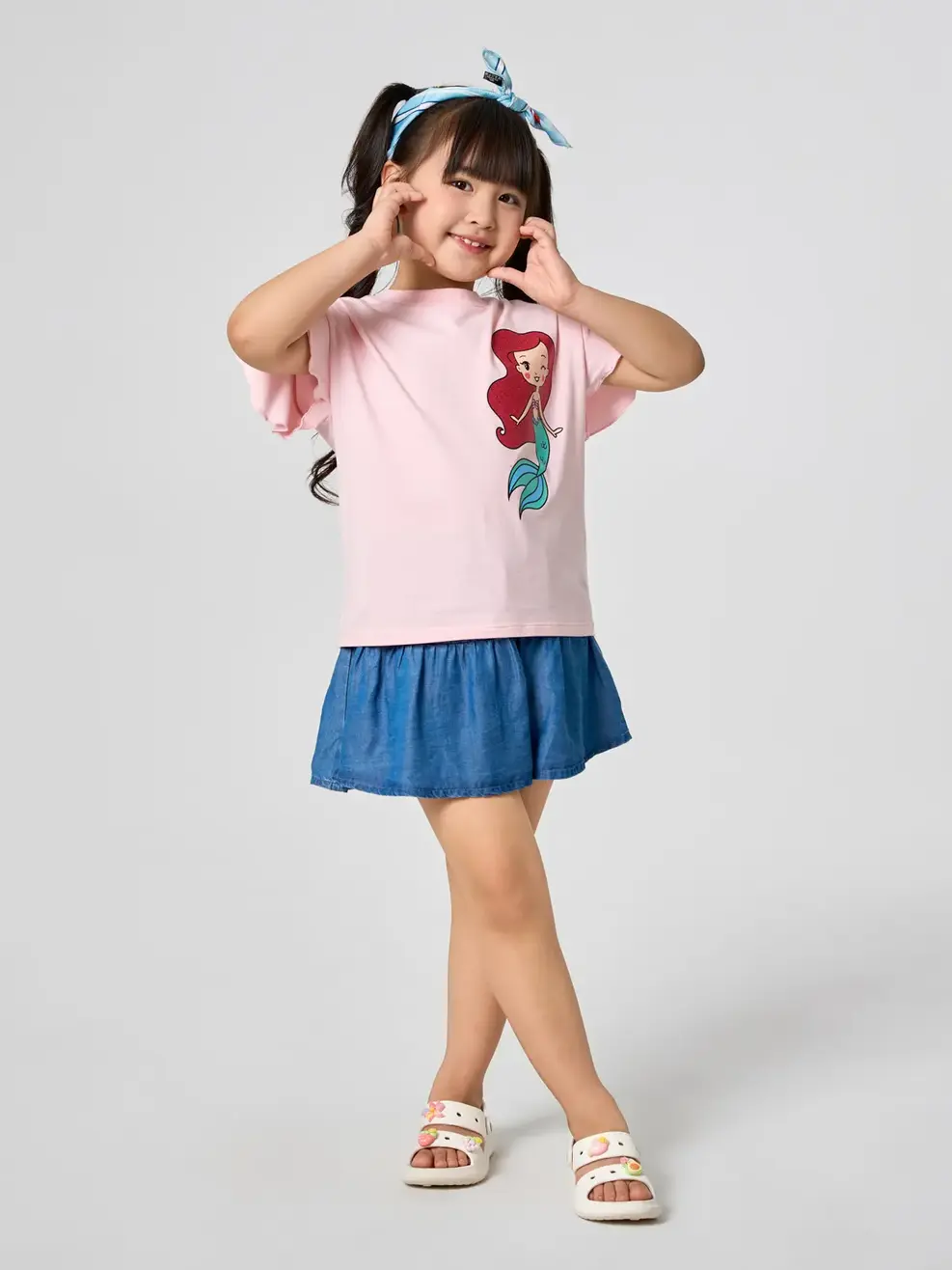 Áo Phông Bé Gái Nàng Tiên Cá - HỒNG PHỚT - 4-5