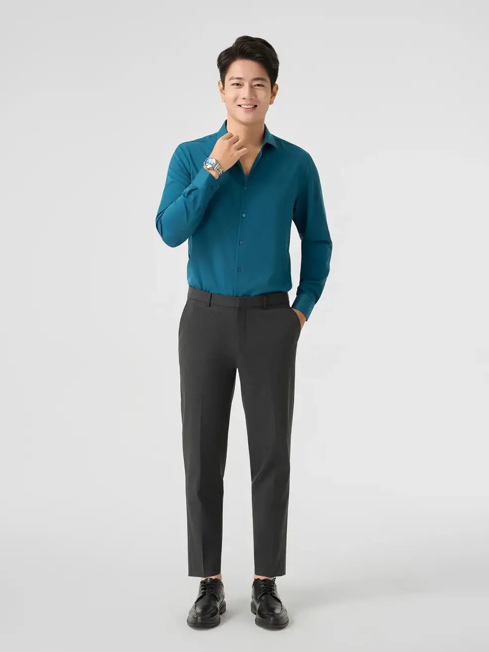 Áo Sơ Mi Nam Dài Tay Nano Chống Nhăn Khử Mùi ( Smm4073) - Xanh Lá 105 - M