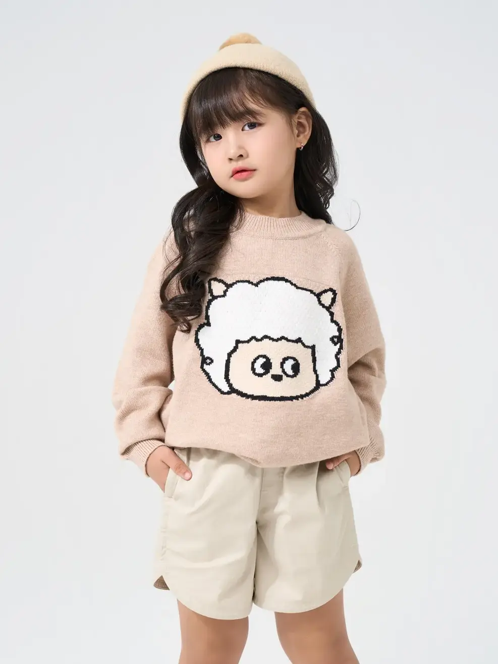 Áo Len Trẻ Em Cừu Vui Vẻ - Nâu - 2-3