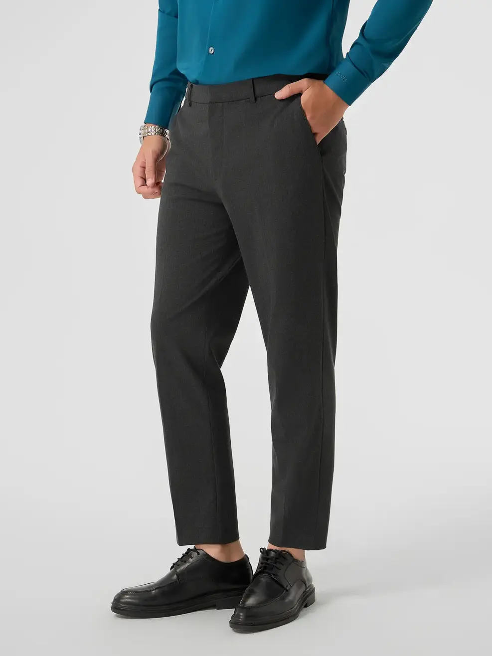 Quần Dài Âu Nam Cạp Chun Ốp (qam6049) - Than chì 017 - 29