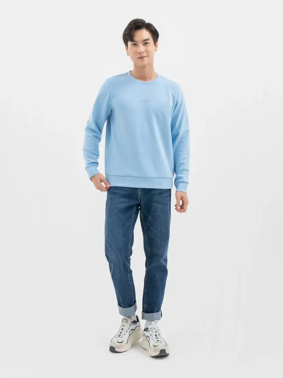 Áo Thể Thao Thu Đông Nam Nỉ Cơ Bản In Yody Sport - Xanh lơ - M