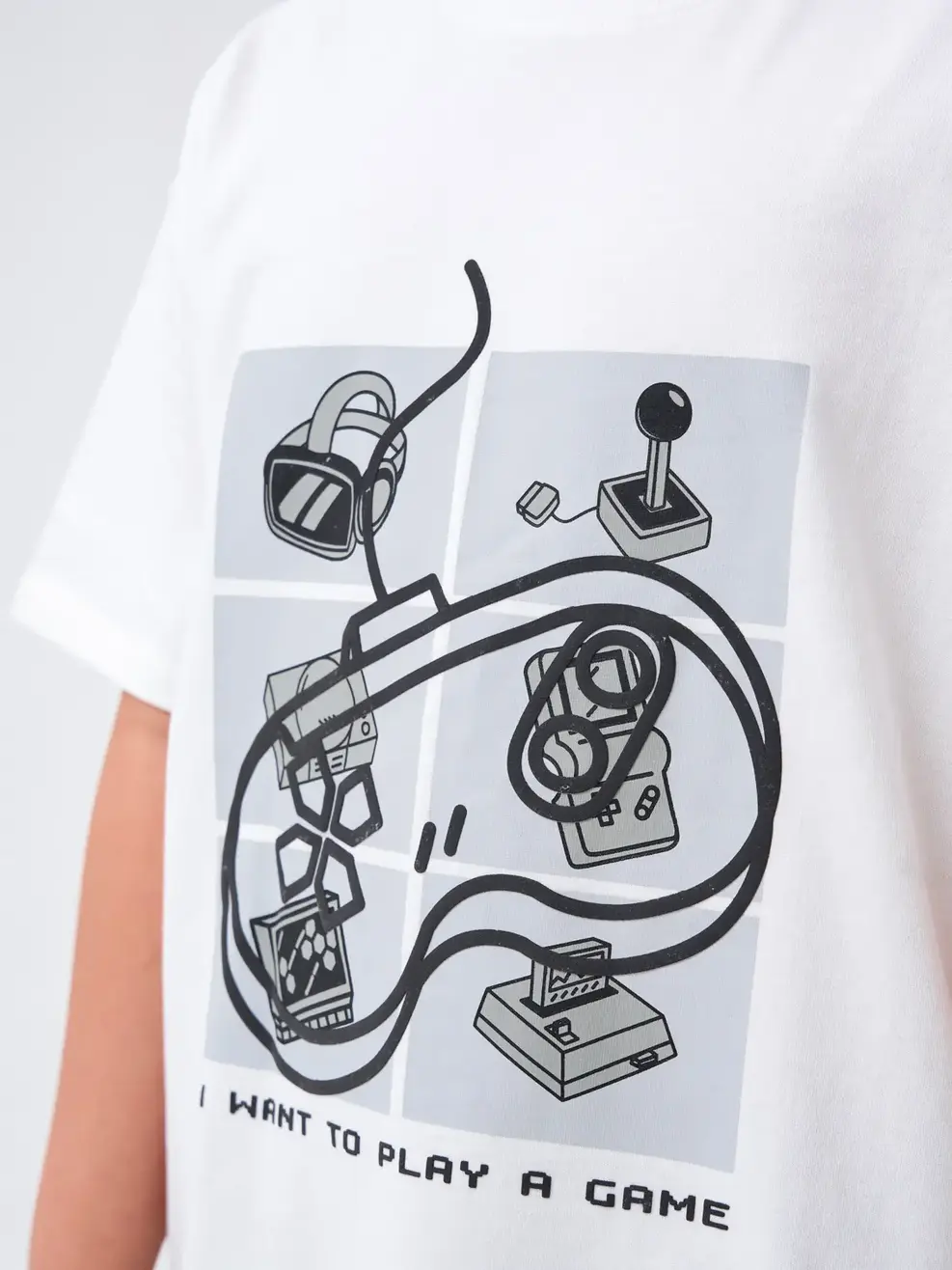 T-shirt kid bé trai lớn in play game 2 - Trắng - 12
