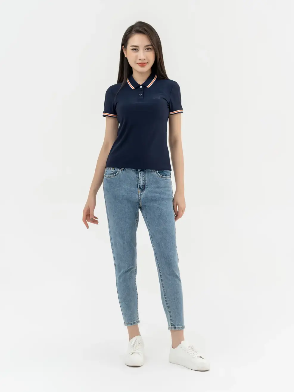 Polo Nữ Airycool Phối Cổ - Navy - S