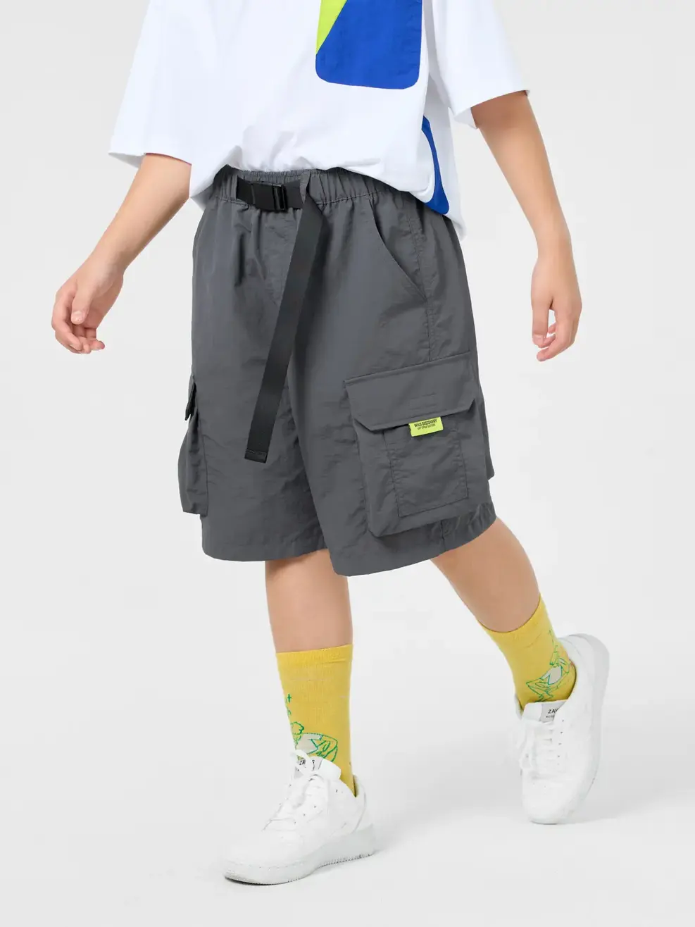 Quần Shorts Túi Hộp - Than chì 002 - 8-9