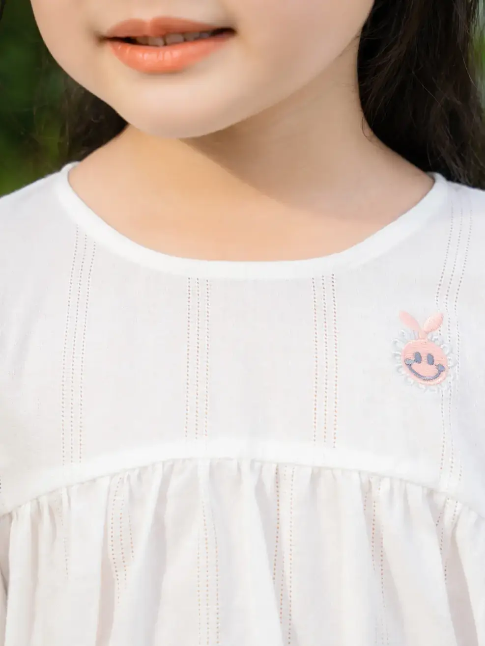 Váy kid nữ đầm trắng tay lỡ bèo vai - Trắng