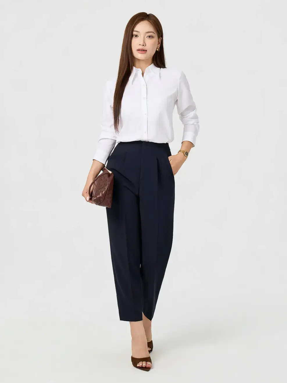 Quần Baggy Nữ Ly Trước - Navy 057 - S
