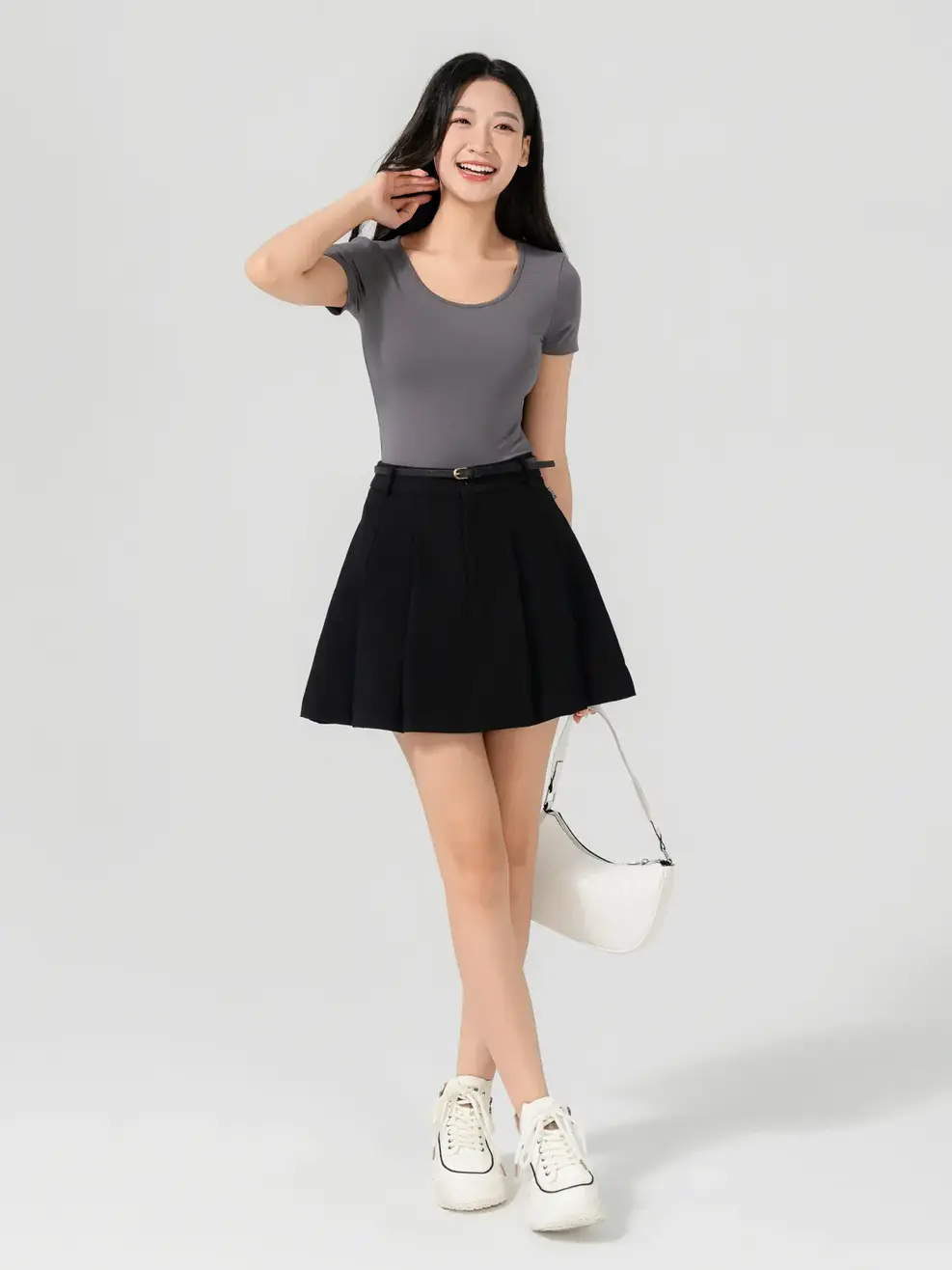 T-shirt Nữ  Cổ Rộng Crotop - Xám - S