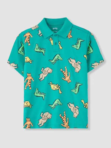 Áo Polo In Tràn Con Thú