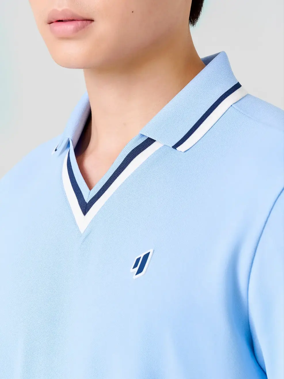 Áo Polo Bo Phối Màu - Xanh da trời 050 - M