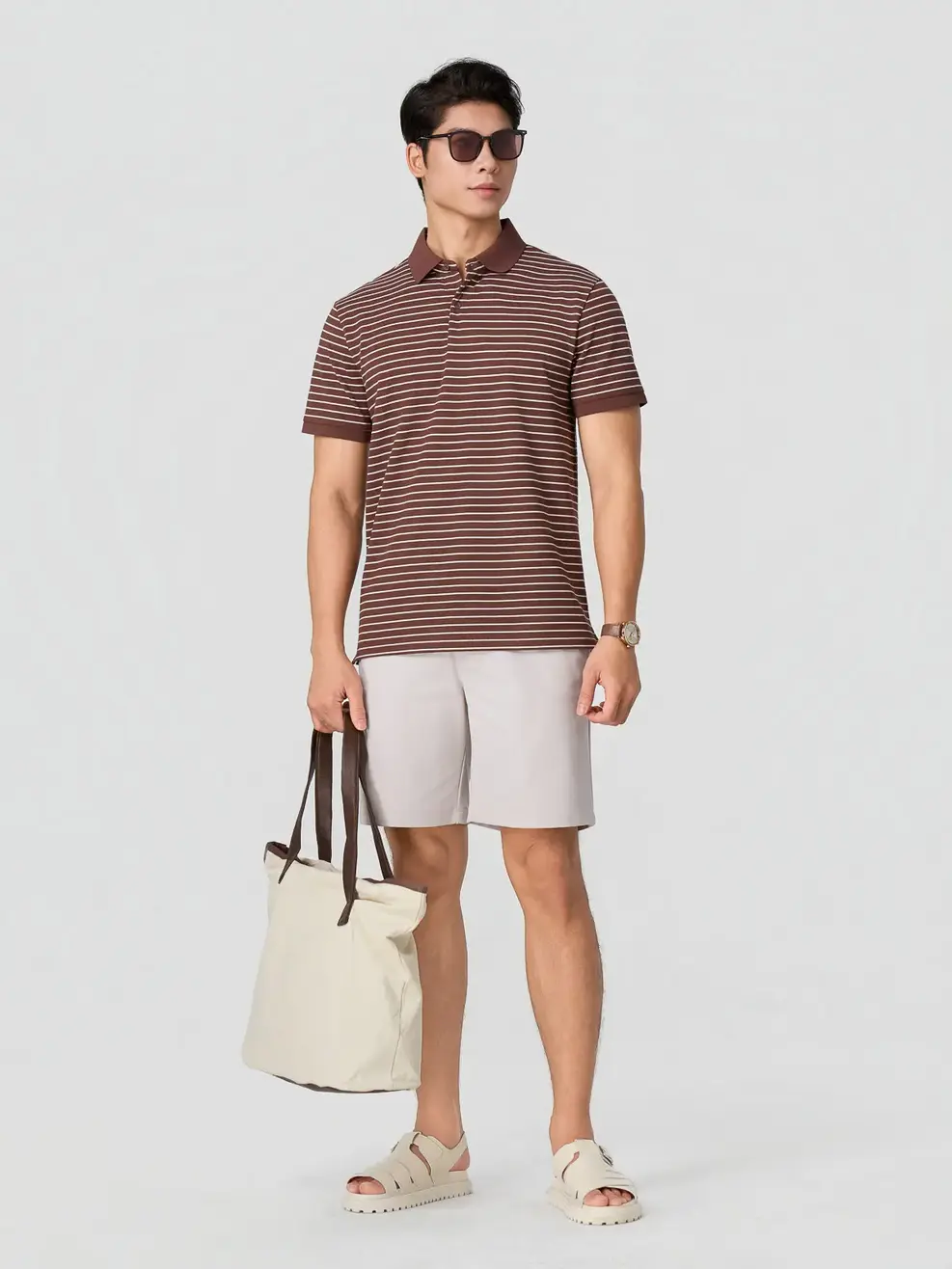 Quần Shorts nam cơ bản phom Relax -  Xám 180 - 29