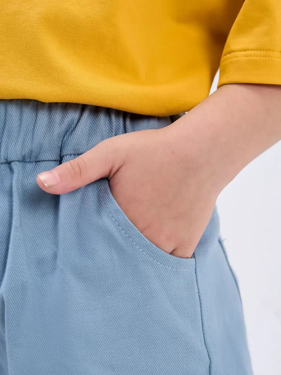 Quần sooc kaki kid thêu ống - Xanh - 6