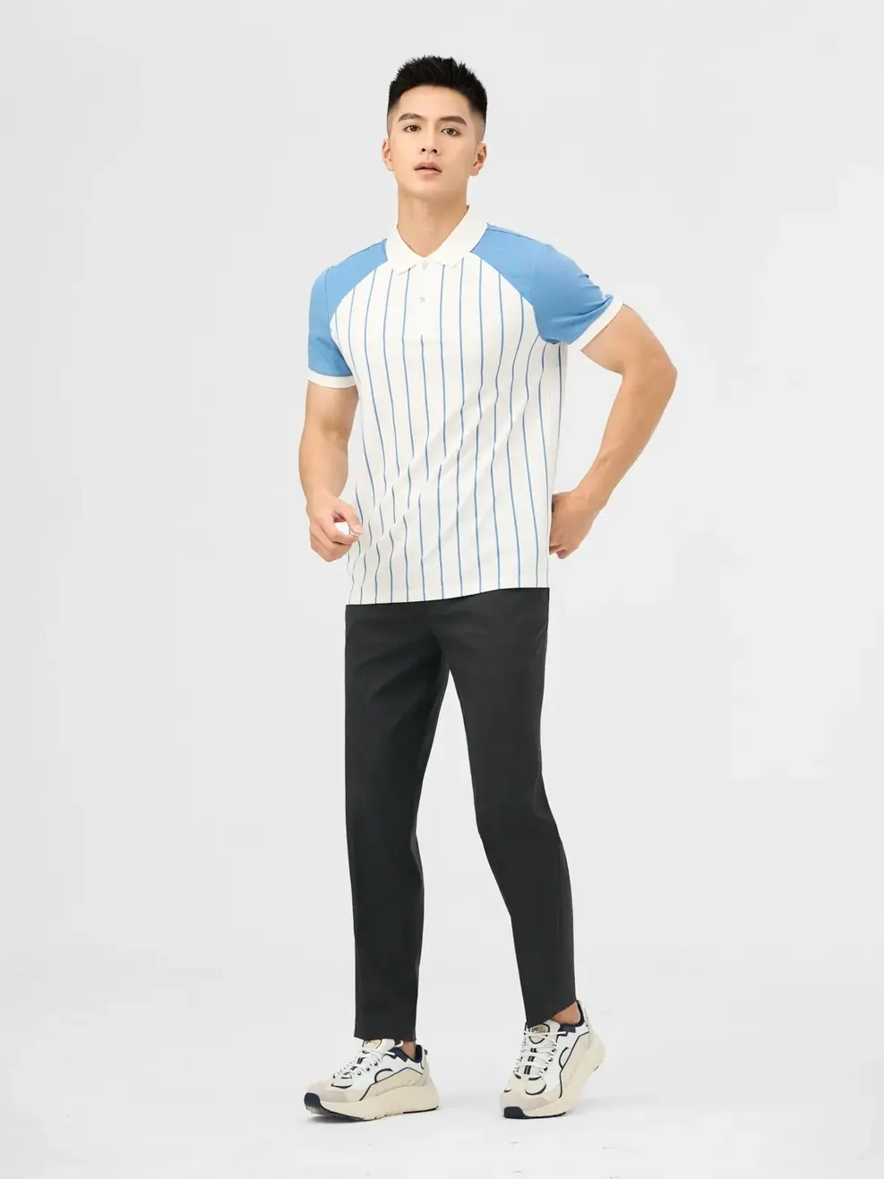 Quần Âu Nam Cạp Chun Ốp - Ghi Đậm - 29