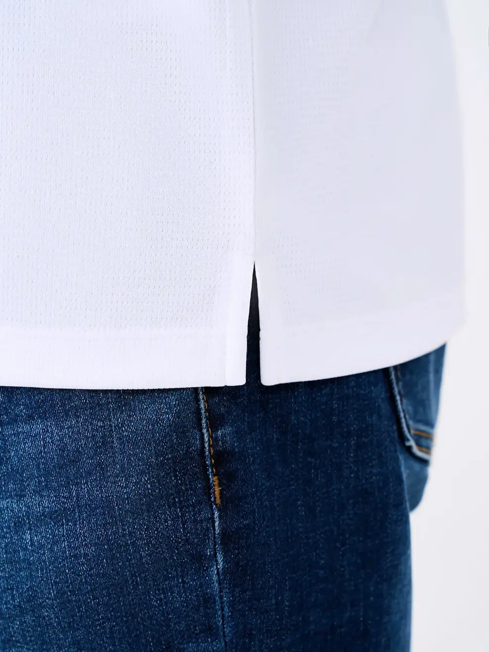 Polo Nam Yody Sport Tay Raglan Xẻ Tà - Trắng - 3XL